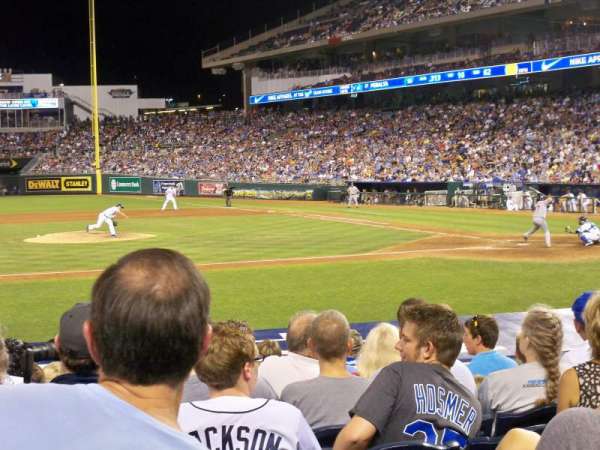 Kauffman Stadium, block: 121, row: J, seat: 3