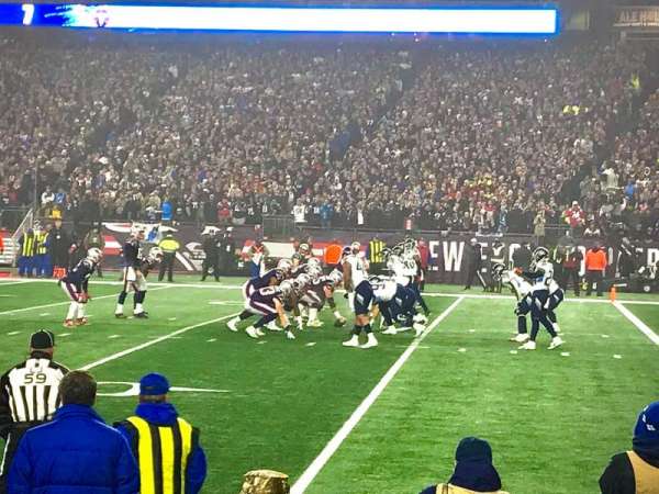 Gillette Stadium, block: 106, row: 1, seat: 1