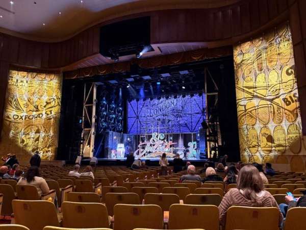 Fisher Theatre, block: Main Floor R, row: Q, seat: 12