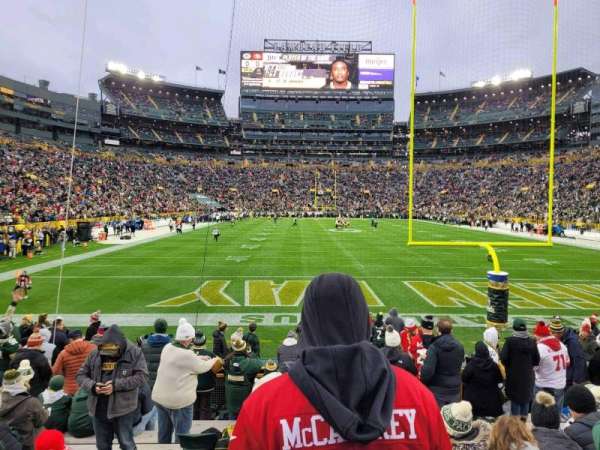 Lambeau Field, block: 101, row: 12, seat: 13