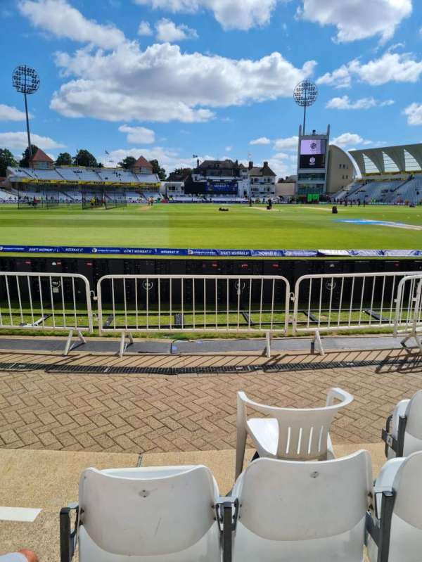 Trent Bridge, block: Radcliffe Road Stand, row: D, seat: 100