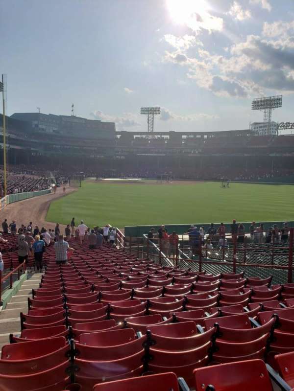 Fenway Park, block: Grandstand 1, row: 1, seat: 8