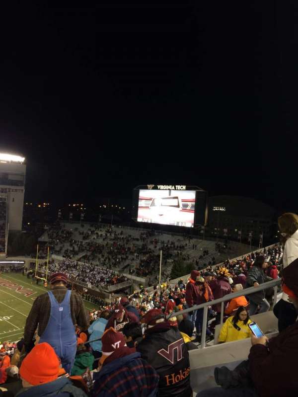 Lane Stadium, block: 231, row: 4F, seat: 7
