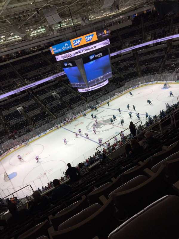 SAP Center, block: 203, row: 15, seat: 13