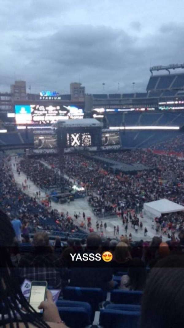 Gillette Stadium, block: 202, row: 20, seat: 6