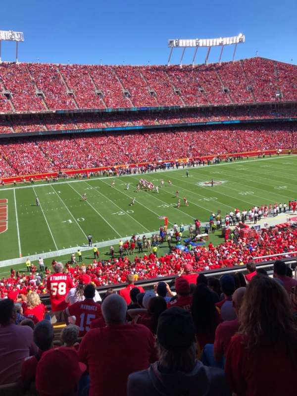 Arrowhead Stadium, block: 228, row: 9, seat: 8