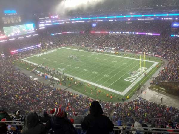 Gillette Stadium, block: 302, row: 24, seat: 12