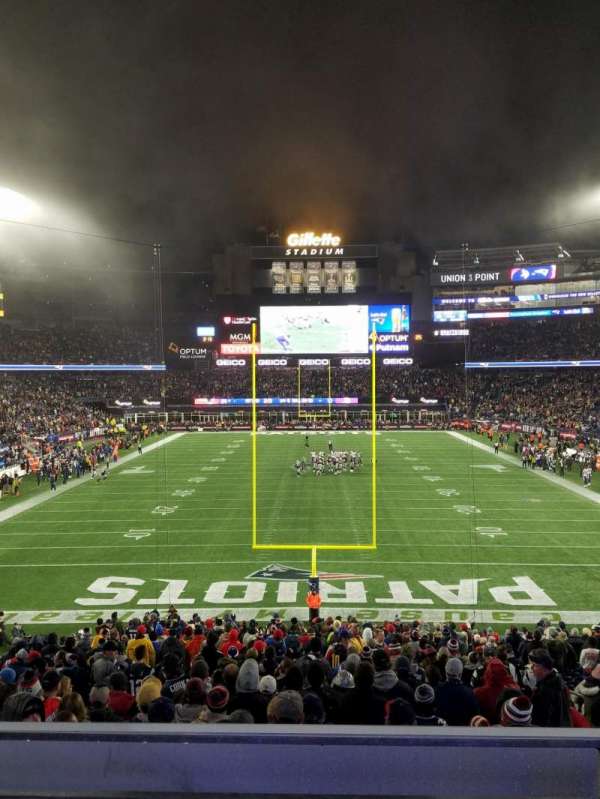 Gillette Stadium, block: 142, row: 36, seat: 7
