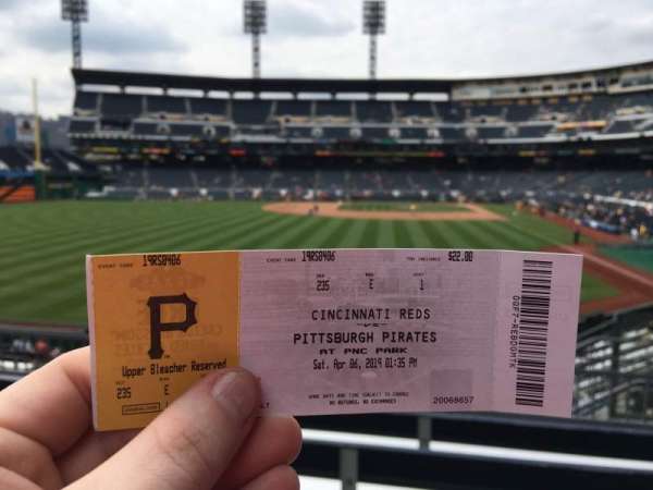 PNC Park, block: 235, row: E, seat: 1