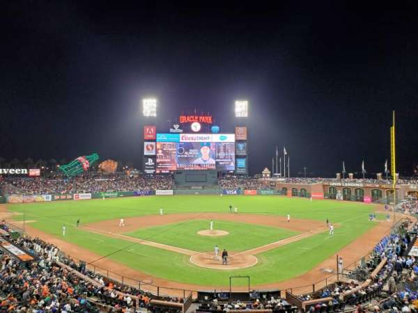 Oracle Park, block: 216, row: B, seat: 8