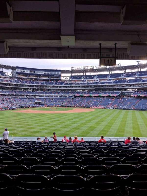 Nationals Park, block: 142, row: T, seat: 18