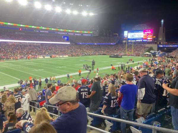 Gillette Stadium, block: 115, row: 20, seat: 3
