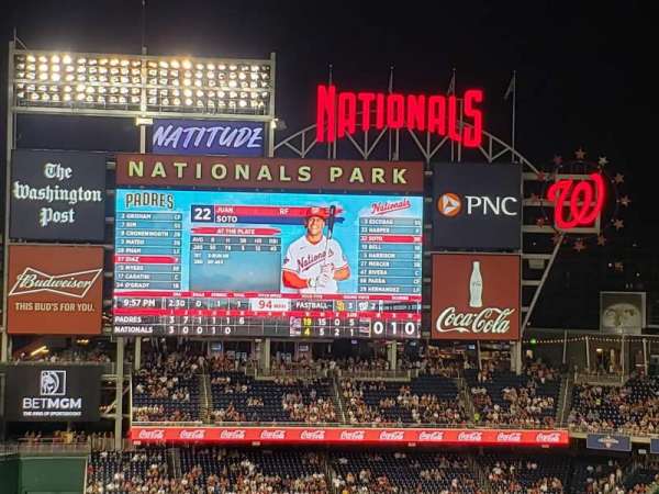 Nationals Park, block: 309, row: F, seat: 25