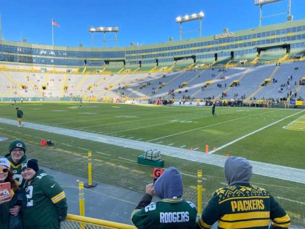 Lambeau Field, block: 130, row: 4, seat: 7