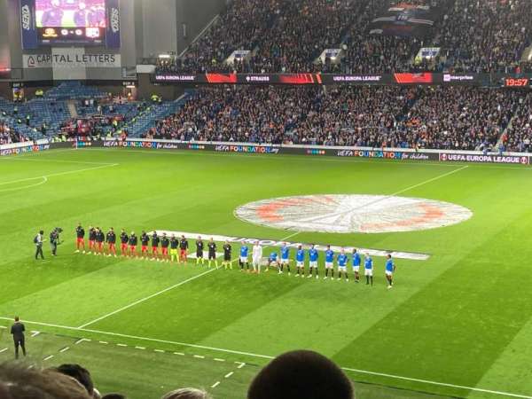 Ibrox Stadium, block: MFJ, row: Q, seat: 99