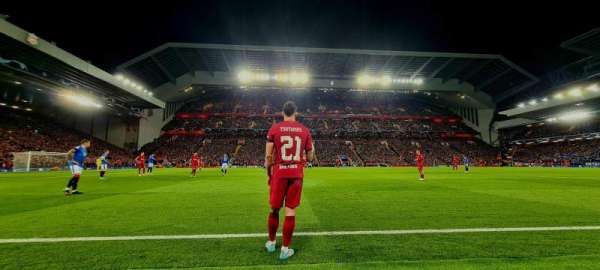 Anfield, block: KL, row: 1, seat: 164