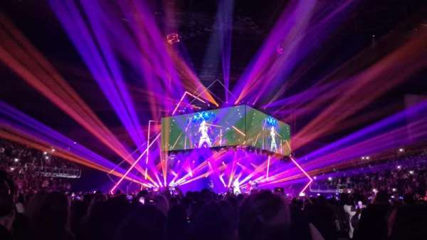 The O2, London, block: Floor B1, row: M, seat: 11