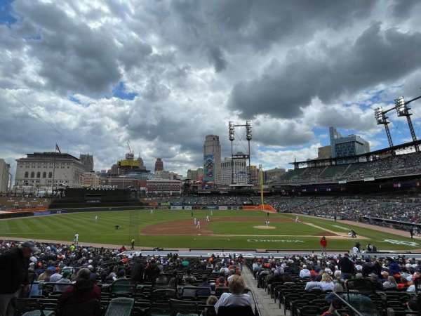 Comerica Park, block: 134A, row: A, seat: 2