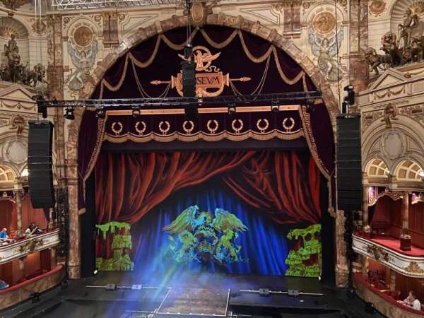 London Coliseum, block: Upper Circle, row: A, seat: 18