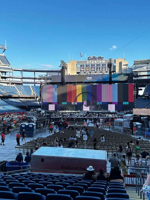Gillette Stadium, block: 142, row: 14, seat: 1