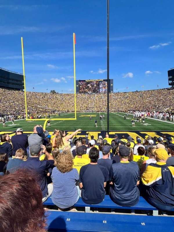 Michigan Stadium, block: 12, row: 11, seat: 23