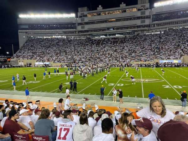 Lane Stadium, block: 129, row: P, seat: 20