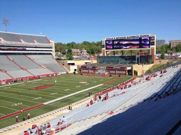 Razorback Stadium, block: E126, row: 44, seat: 20