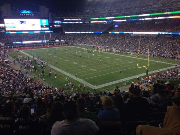 Gillette Stadium, block: 202, row: 18, seat: 9
