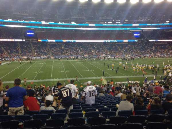 Gillette Stadium, block: 134, row: 32, seat: 11