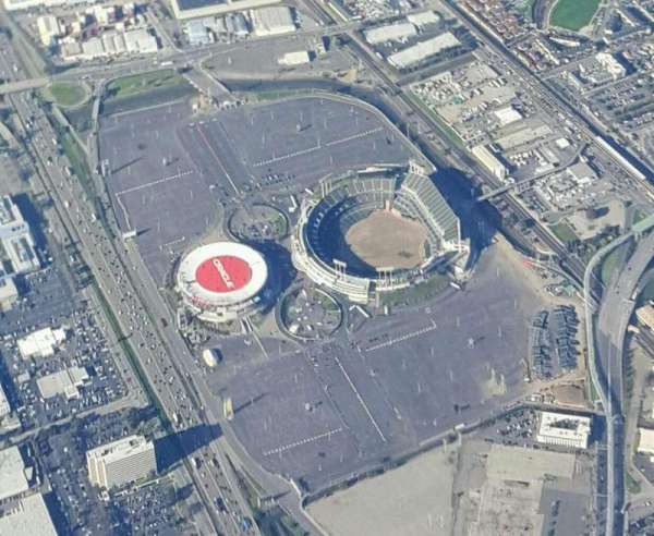 Oakland Coliseum, block: Aerial