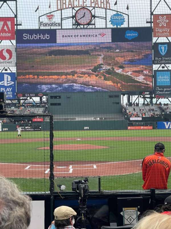 Oracle Park, block: 115, row: C, seat: 4